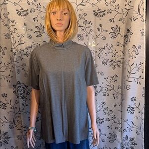 H by Halston Charcoal Short Sleeve Top